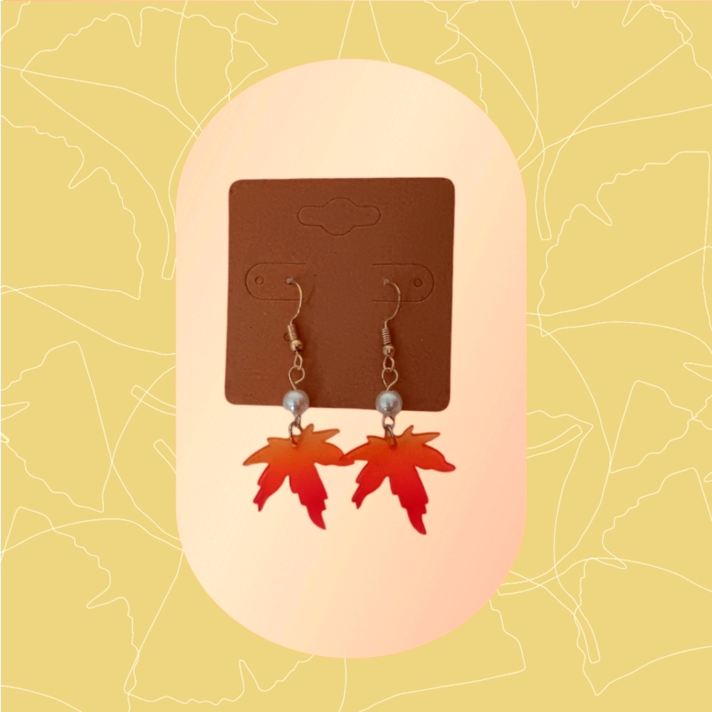 Maple Leaf & Pearl Earrings